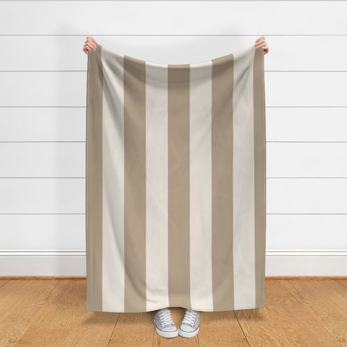 Beige & Cream 6" Vertical Cabana Awning Stripes - Timeless Warm Minimalism