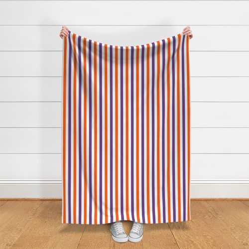 Inch by Inch Pin Stripes - White Purple Orange