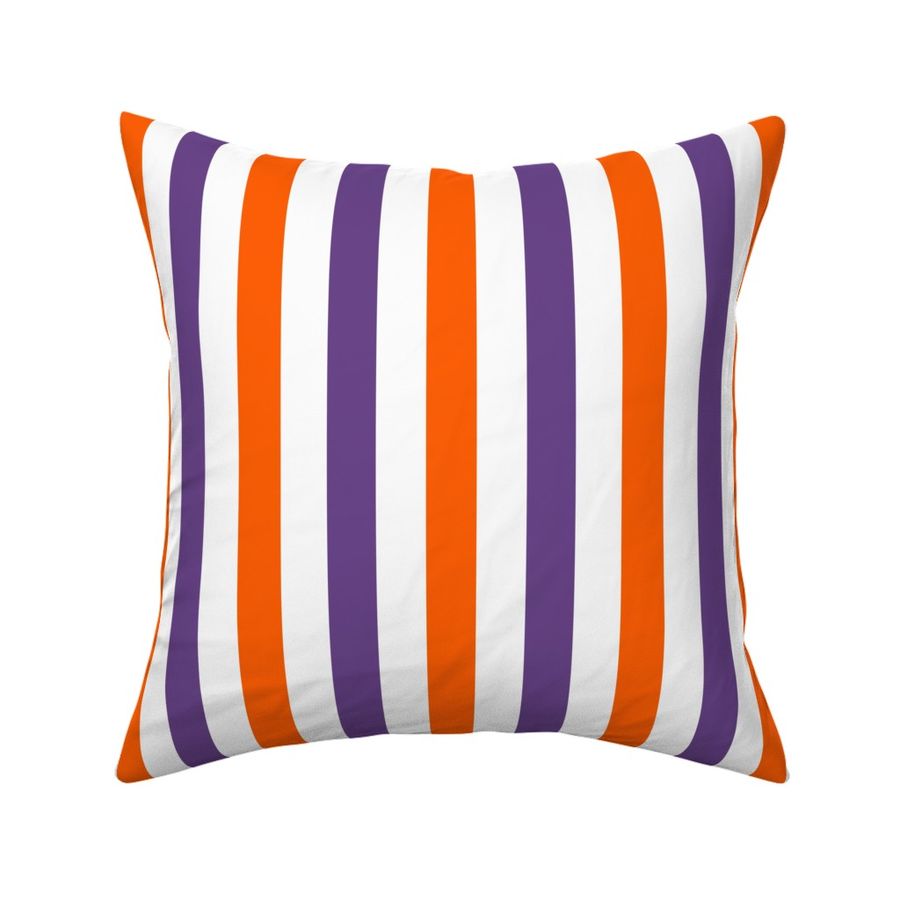 Inch by Inch Pin Stripes - White Purple Orange