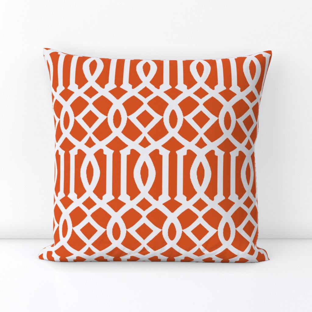 Imperial Trellis Dark Orange/White-Large