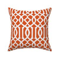 Imperial Trellis Dark Orange/White-Large