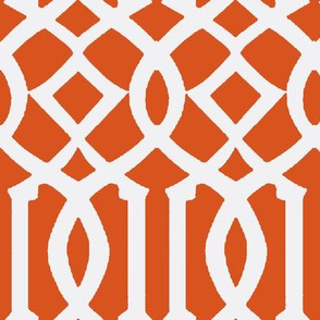 Imperial Trellis Dark Orange/White-Large