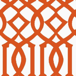 Imperial Trellis-Dark Orange/White-Reverse-Large