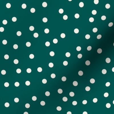 Scattered Tossed Traditional Cute Spotty Polkadots - Emerald