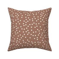 Scattered Tossed Traditional Cute Spotty Polkadots - Mocha Mousse