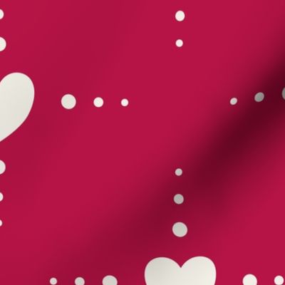 Timeless Classic Love Heart Splash With Polkadots Spots - Watermelon