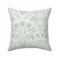 Tulip-Lily Of The Valley Art Nouveau-rustic elegant sage green-retro white