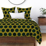 Sherwood Green and Black Reptilian Polka Dots on a Hazel Colored Background