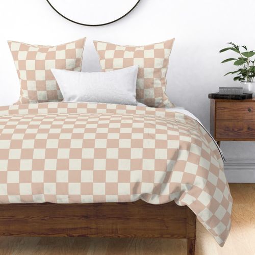 3-Inch Cream Tan And Cannoli Cream Overlapping Checkerboard Pantone Modern