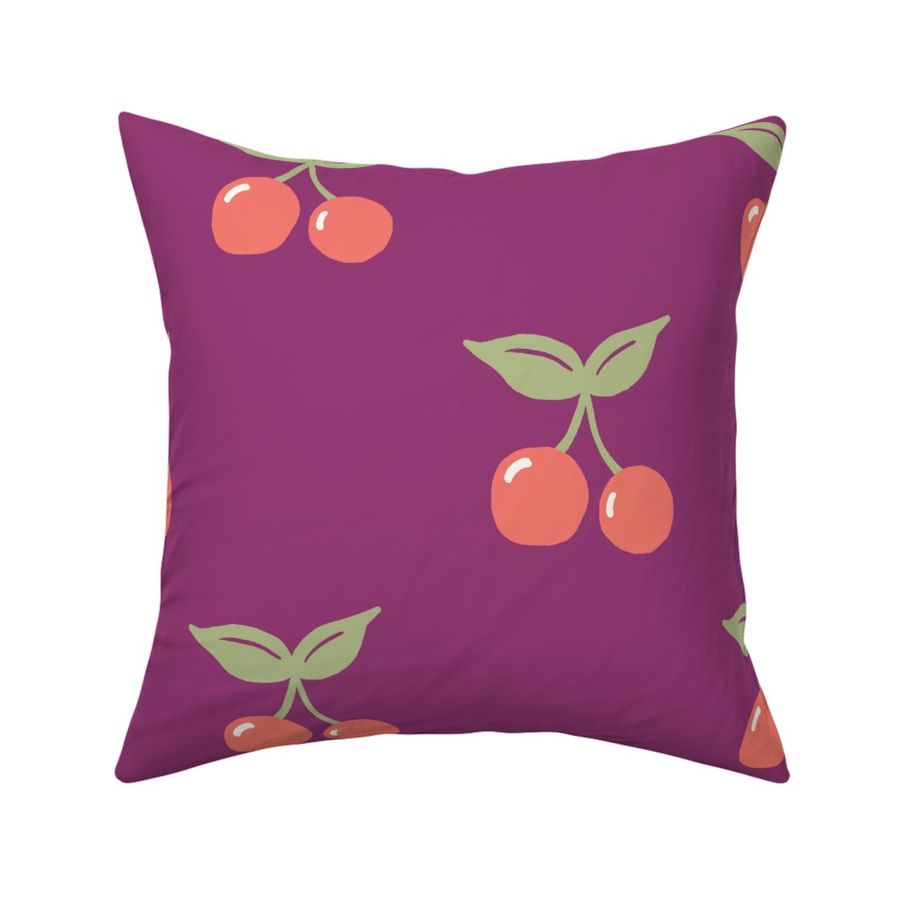 Playful Blender Red Cherries Kitschy Preppy Dorm Room Decor Maroon Purple