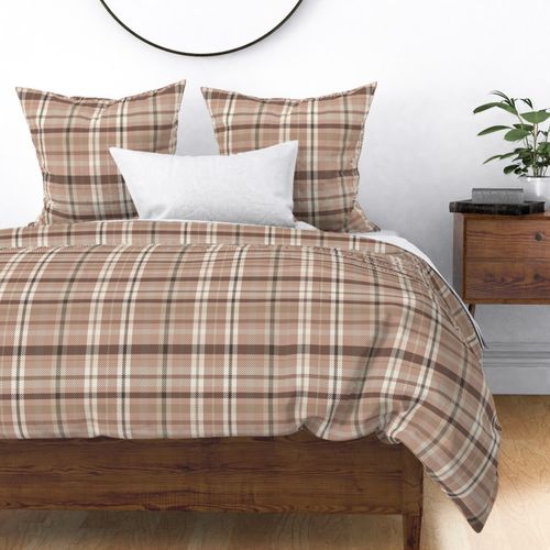 Bold Textured Plaid Relaxed Elegance Tartan Neutral Colors (M) 12 Inch