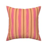 Modern Textured Stripes Deliciousness Pink Tan Brown Peach (M) 12 Inch