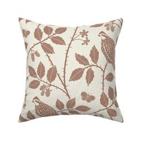 (lg) Quail & Bramble Chinoiserie - Mocha Mousse - Traditional Block Print