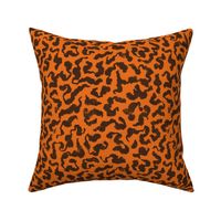 Small Scale Abstract Animal Print Inspired In Orange And Dark Sepia