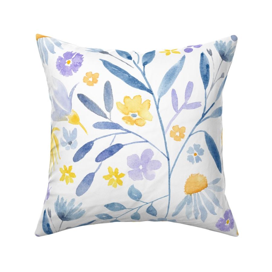 Spring Flowers (2) - Yellow Blue & Mauve