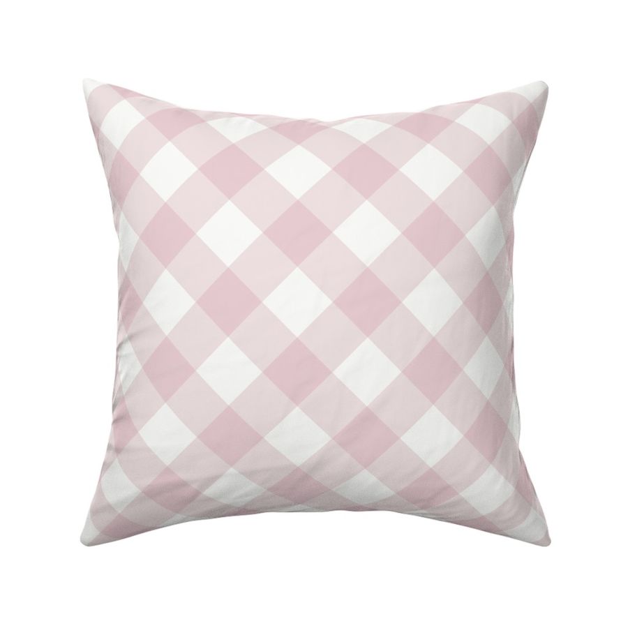 1.5" Diagonal Gingham Check - Rose Pink Large Buffalo Check