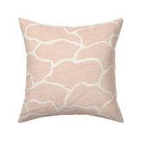 Refined Bohemian neutral fresco - abstract wave scallop walls - pink clay