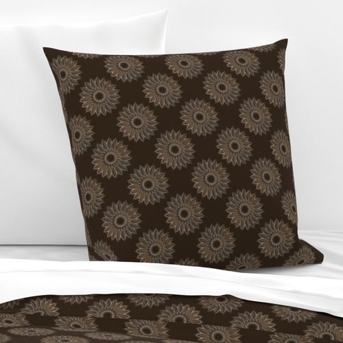 Brown Decorative Sunflower Pattern