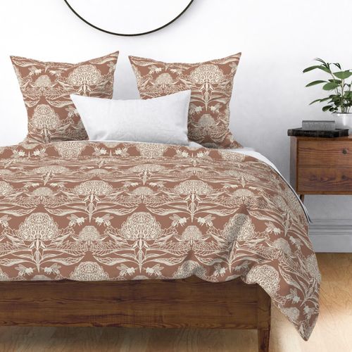 Mocha Mousse Damask Australian Waratah Native Bees Pantone 2025