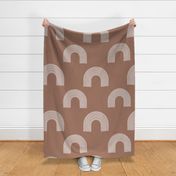 Block Print Arch Rainbow Mocha Mousse Brown Neutral Nursery Wallpaper JUMBO