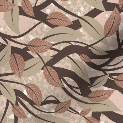 Forest Leaves - Pantone Mocha Mousse