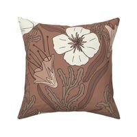 Pantone 2025 Mocha Mousse Wildflowers - large scale