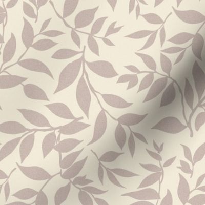 Wisteria Leaves Beige Taupe Small Scale