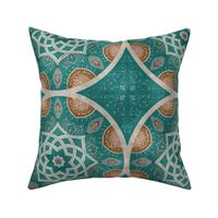 Boho Mandala Denim Texture Turquoise Medium