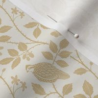 (sm) Quail & Bramble Chinoiserie - Papyrus & Ivory - Farmhouse Floral