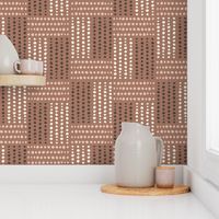 Modern geometric abstract dotted grid - mocha mousse brown