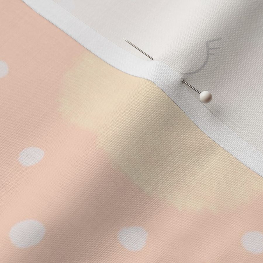 Pastel Smiling Clouds with Polka Dots - Large