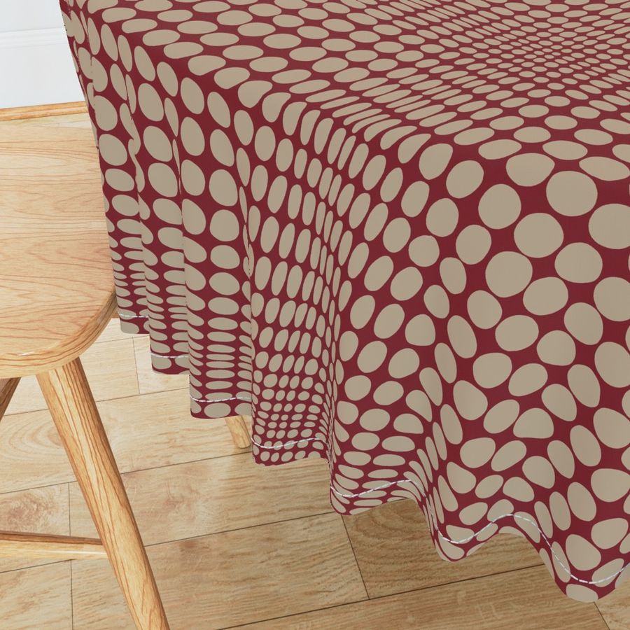 Op Art Texture - LARGE - Safari Neutral & Winery Deep Dark Red