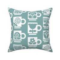 S - Vintage Cups Teal