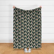 Houndstooth Pattern Wavy - Triskelion - Green and Cream 40"