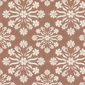 Botanical Tile Square in Mocha Mousse (small)