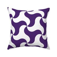 Houndstooth Pattern Wavy - Triskelion - Purple and White 40"