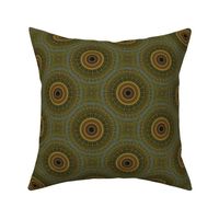 Decorative Mandala Pattern in Olive Green Yellow