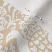 Peacock Damask - Beige