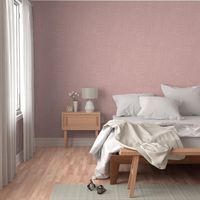 Faux Linen Texture Bohemian Rustic Farmhouse Plain Solid - Dusty Rose Pink