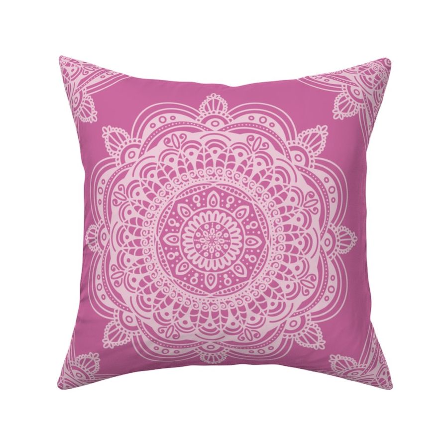 Elegant Mandala Neutral Statement Bohemian Design - Pink