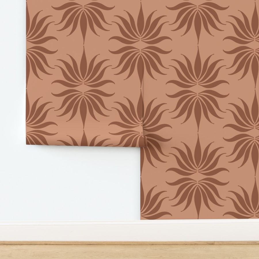 Yucca Medallion Desert Clay Wallpaper Jumbo Scale by Pippa Shaw