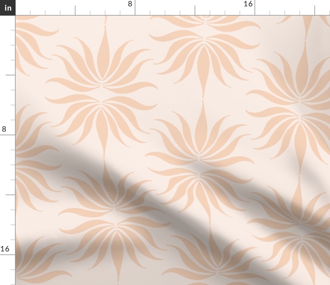 Yucca Medallion Apricot Blush Wallpaper Large Scale