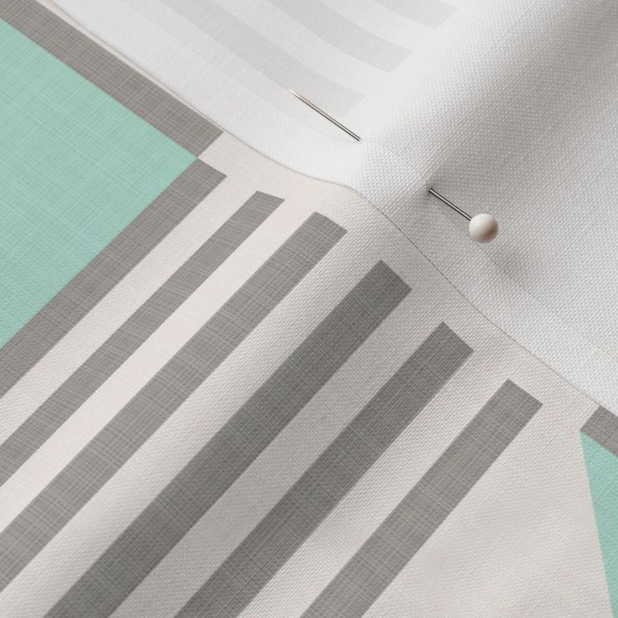 Simple Modern Stripe Quilt Mint Gray