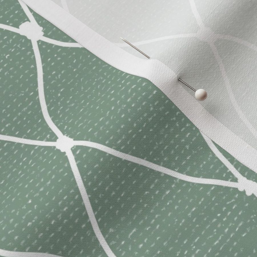 Large Fishing Net White in Sage Leaf