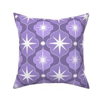 Lavender Moroccan Celestial Bright Stars Quatrefoil Accent Wall (Med)