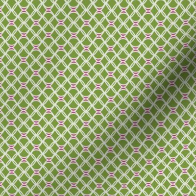 Pattern BC 0317- Modern Lime Green Berry Pink Ivory White Geometric Trellis