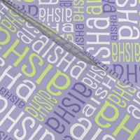 Personalised Name Fabric - Purple Green