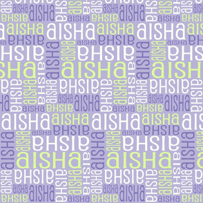 Personalised Name Fabric - Purple Green