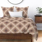 Neutral Watercolor Diamond Checkers - Mocha Mousse Brown & Beige (Jumbo)