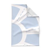 Light Placid Blue On White - Sun And Sea - Scallop Pattern